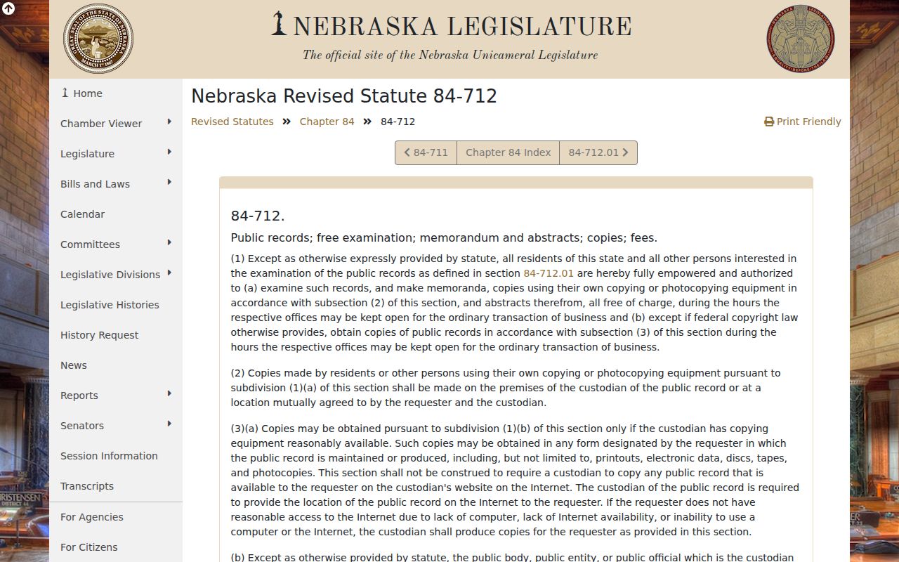 Garden County civil docket Nebraska public records inspection statute