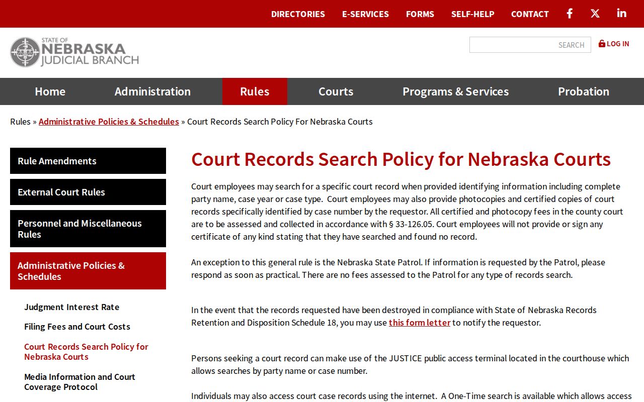 Garden County court calendar clerk terminal and records-search policy