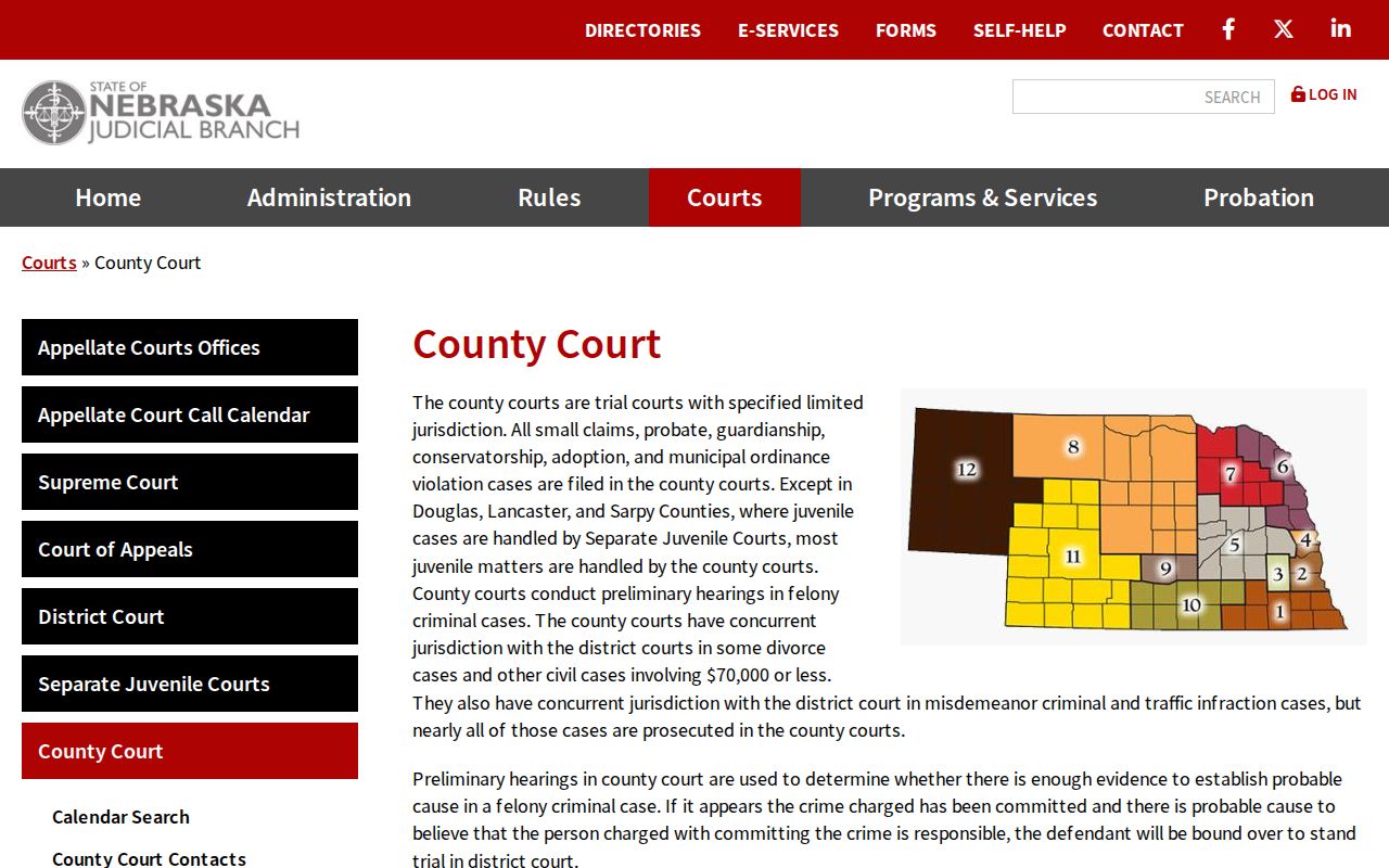 Garden County criminal docket county-court jurisdiction overview